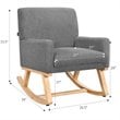 Costway Contemporary Wood and Sponge Rocking Chair with Cozy Armrests in Gray