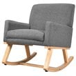 Costway Contemporary Wood and Sponge Rocking Chair with Cozy Armrests in Gray