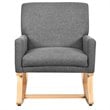Costway Contemporary Wood and Sponge Rocking Chair with Cozy Armrests in Gray