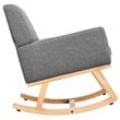 Costway Contemporary Wood and Sponge Rocking Chair with Cozy Armrests in Gray