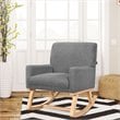 Costway Contemporary Wood and Sponge Rocking Chair with Cozy Armrests in Gray