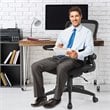 Costway Plastic and Sponge Mesh Office Chair with Lumbar Support in Black