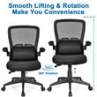 Costway Plastic and Sponge Mesh Office Chair with Lumbar Support in Black