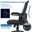 Costway Plastic and Sponge Mesh Office Chair with Lumbar Support in Black