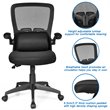 Costway Plastic and Sponge Mesh Office Chair with Lumbar Support in Black