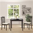Costway 3-Piece Rubber Wood Kitchen Dining Set with 2 Chairs in Coffee/Beige