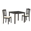 Costway 3-Piece Rubber Wood Kitchen Dining Set with 2 Chairs in Coffee/Beige