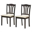 Costway 3-Piece Rubber Wood Kitchen Dining Set with 2 Chairs in Coffee/Beige