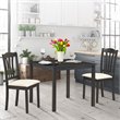 Costway 3-Piece Rubber Wood Kitchen Dining Set with 2 Chairs in Coffee/Beige