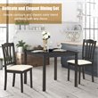 Costway 3-Piece Rubber Wood Kitchen Dining Set with 2 Chairs in Coffee/Beige