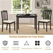 Costway 3-Piece Rubber Wood Kitchen Dining Set with 2 Chairs in Coffee/Beige