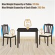 Costway 3-Piece Rubber Wood Kitchen Dining Set with 2 Chairs in Coffee/Beige