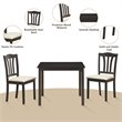 Costway 3-Piece Rubber Wood Kitchen Dining Set with 2 Chairs in Coffee/Beige