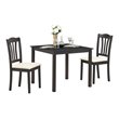 Costway 3-Piece Rubber Wood Kitchen Dining Set with 2 Chairs in Coffee/Beige