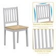 Costway 5-piece MDF and Rubber Wood Dining Table Set with 4 Chairs in Gray