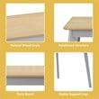Costway 5-piece MDF and Rubber Wood Dining Table Set with 4 Chairs in Gray