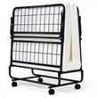 Costway Steel Foldable Daybed with 4 inch Memory Foam Mattress in White