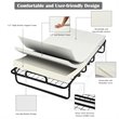 Costway Steel Foldable Daybed with 4 inch Memory Foam Mattress in White