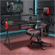 Costway Contemporary MDF and Metal Computer Desk with Monitor Shelf in Black