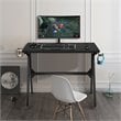 Costway MDF and Metal Computer Desk with Cup Holder & Headphone Hook in Black