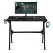 Costway MDF and Metal Computer Desk with Cup Holder & Headphone Hook in Black
