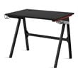 Costway MDF and Metal Computer Desk with Cup Holder & Headphone Hook in Black