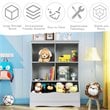 Costway 3-Tier MDF Board Multi-Functional Bookcase in Gray
