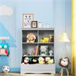 Costway 3-Tier MDF Board Multi-Functional Bookcase in Gray
