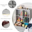 Costway 3-Tier MDF Board Multi-Functional Bookcase in Gray