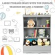 Costway 3-Tier MDF Board Multi-Functional Bookcase in Gray