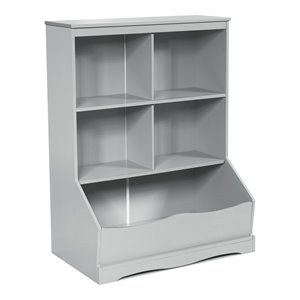 Costway 3-Tier MDF Board Children's Multi-Functional Bookcase in Gray