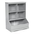 Costway 3-Tier MDF Board Multi-Functional Bookcase in Gray