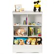 Costway 3-Tier MDF Board Multi-Functional Bookcase in White