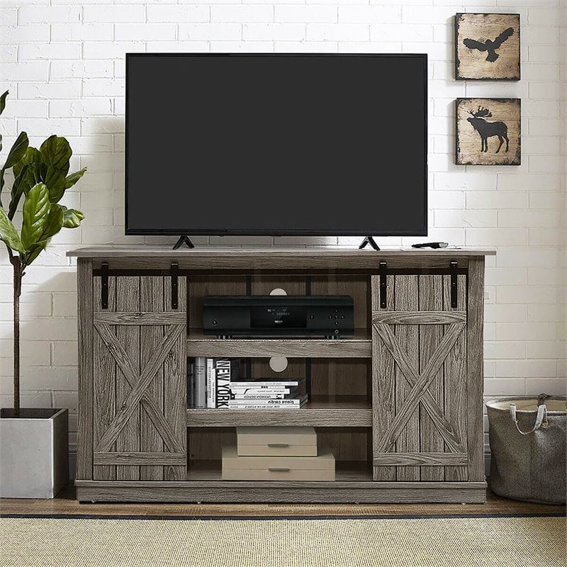 Costway Sliding Barn TV Stand/Entertainment Center for TV's up to 60