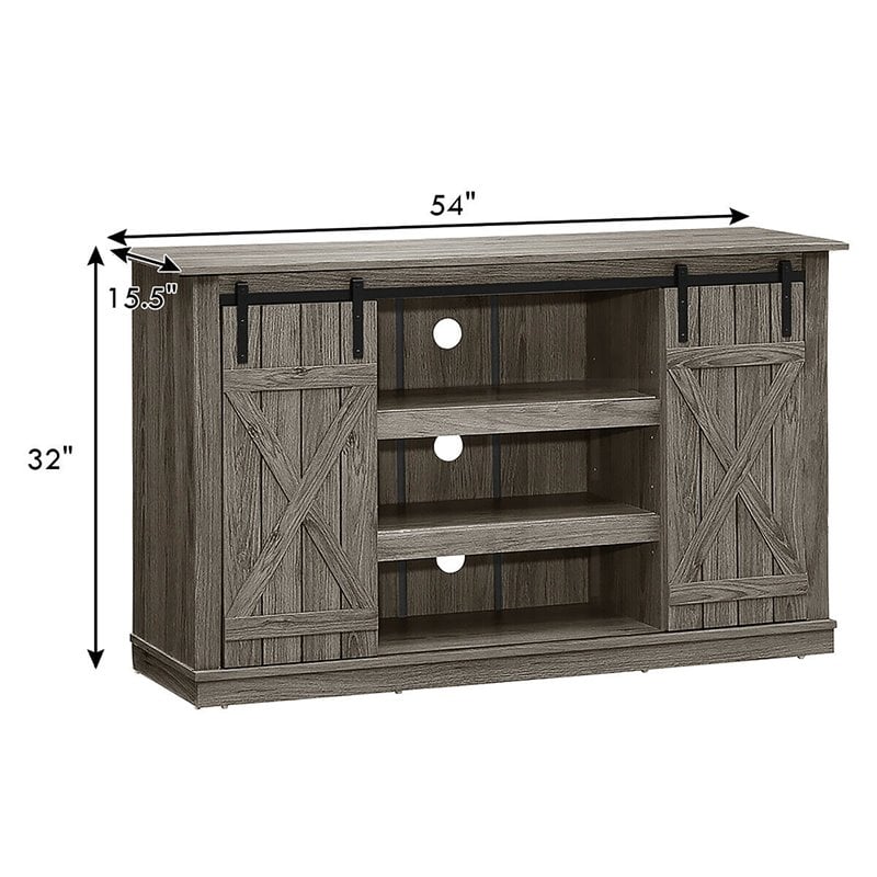 Costway Sliding Barn TV Stand/Entertainment Center for TV's up to 60