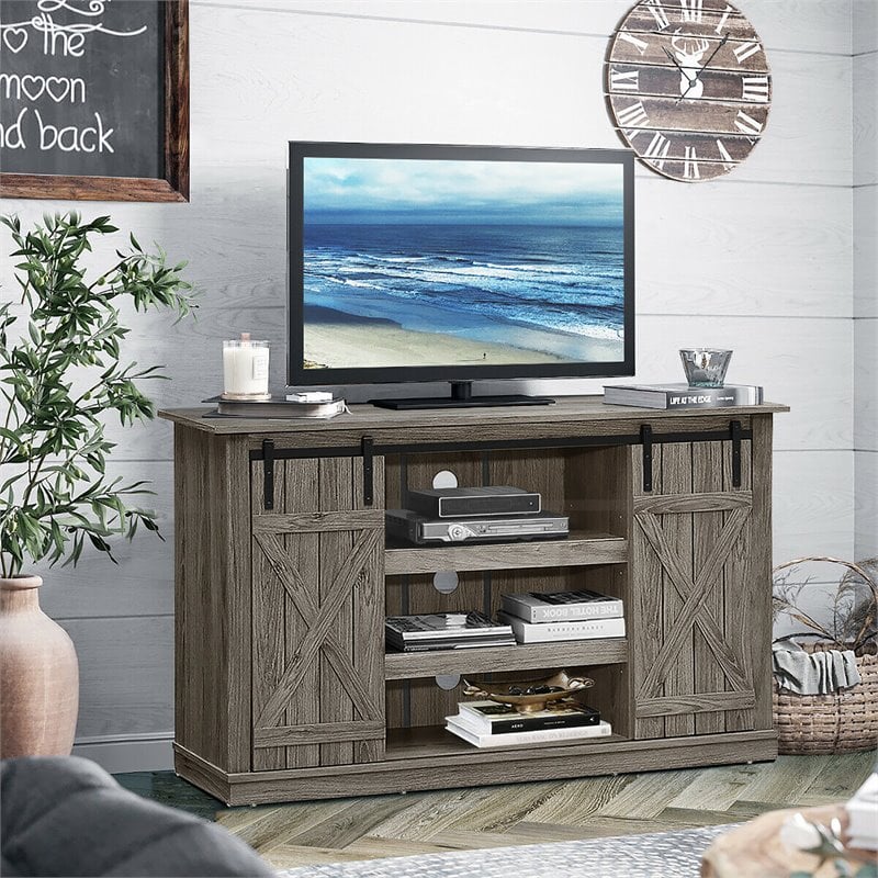 Costway Sliding Barn TV Stand/Entertainment Center for TV's up to 60