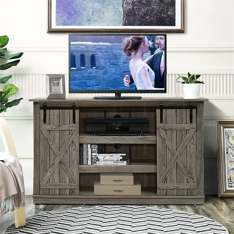 Costway Sliding Barn TV Stand/Entertainment Center for TV's up to 60
