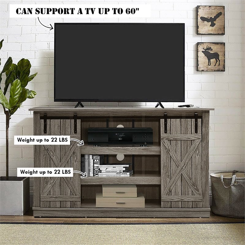 Costway Sliding Barn TV Stand/Entertainment Center for TV's up to 60