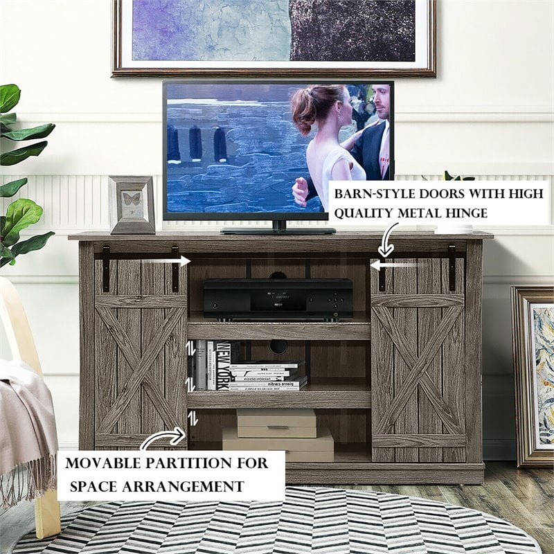 Costway Sliding Barn TV Stand/Entertainment Center for TV's up to 60