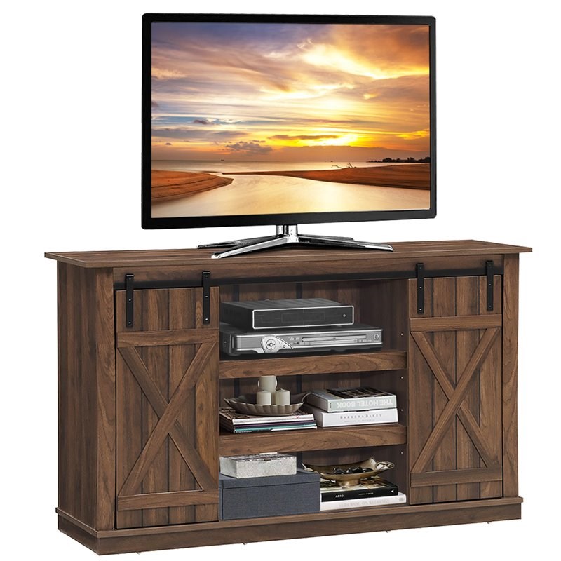 Costway Sliding Barn TV Stand/Entertainment Center for TV's up to 60