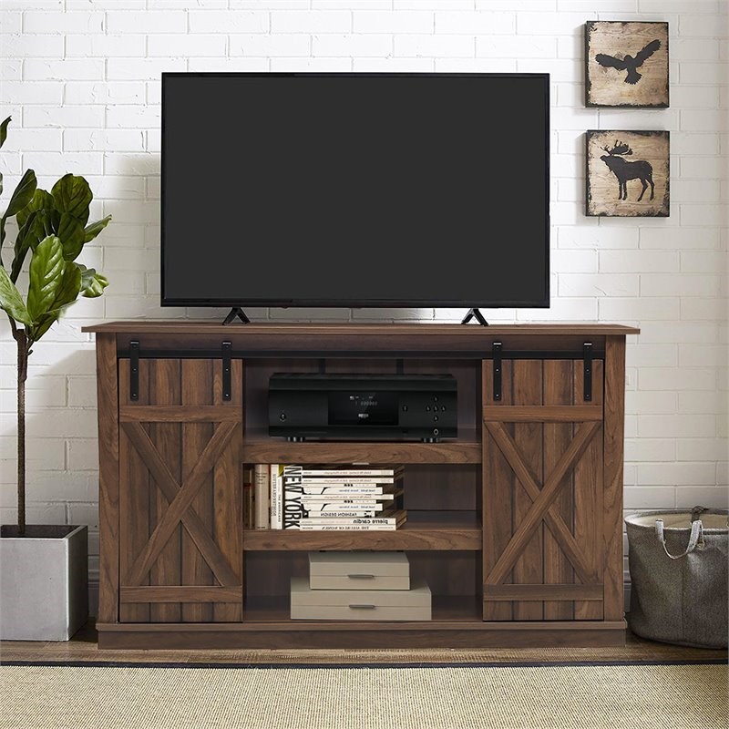 Costway Sliding Barn TV Stand/Entertainment Center for TV's up to 60