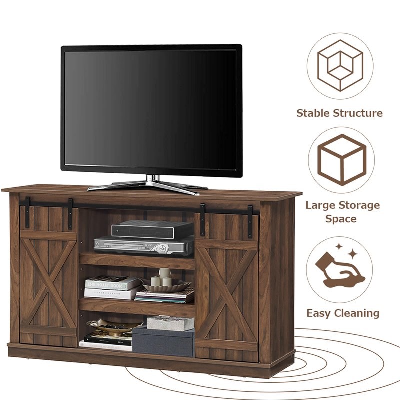 Costway Sliding Barn TV Stand/Entertainment Center for TV's up to 60