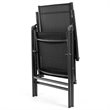 Costway Steel Fabric Patio Folding Chair Adjustable Backrest in Black (Set of 2)