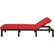 Costway Rattan & Steel Outdoor Lounge Chair with Removable Cushion in Red
