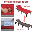 Costway Rattan & Steel Outdoor Lounge Chair with Removable Cushion in Red