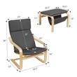 Costway Sponge Relax Lounge Chair & Padded Ottoman Set w/ Magazine Rack in Gray