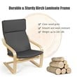 Costway Sponge Relax Lounge Chair & Padded Ottoman Set w/ Magazine Rack in Gray