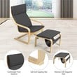 Costway Sponge Relax Lounge Chair & Padded Ottoman Set w/ Magazine Rack in Gray