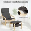 Costway Sponge Relax Lounge Chair & Padded Ottoman Set w/ Magazine Rack in Gray