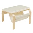 Costway Sponge Relax Lounge Chair & Padded Ottoman Set w/ Magazine Rack in Beige